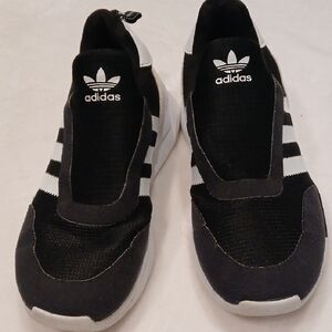 Adidas Kids Black and White Slip-On Sneakers
